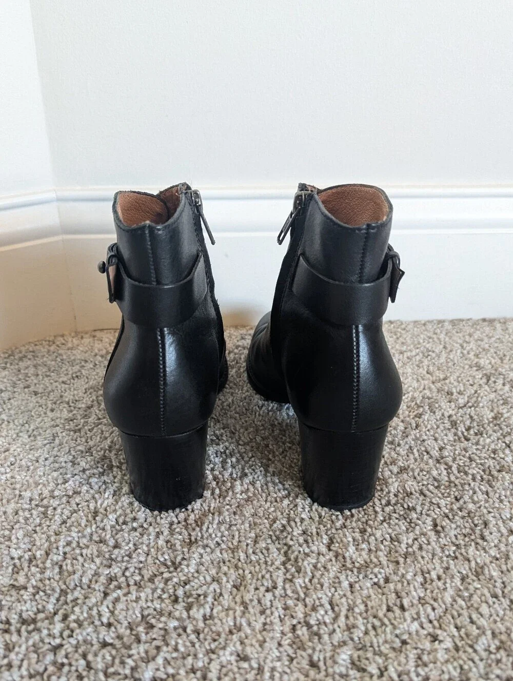 Madewell Kelci Black Leather Ankle Boots sz 7